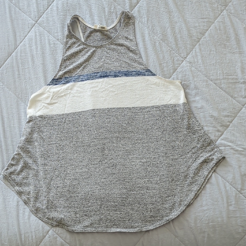 Gray and White Women's Tank Top